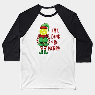 Funny Christmas Elf Pickleball Pun Baseball T-Shirt